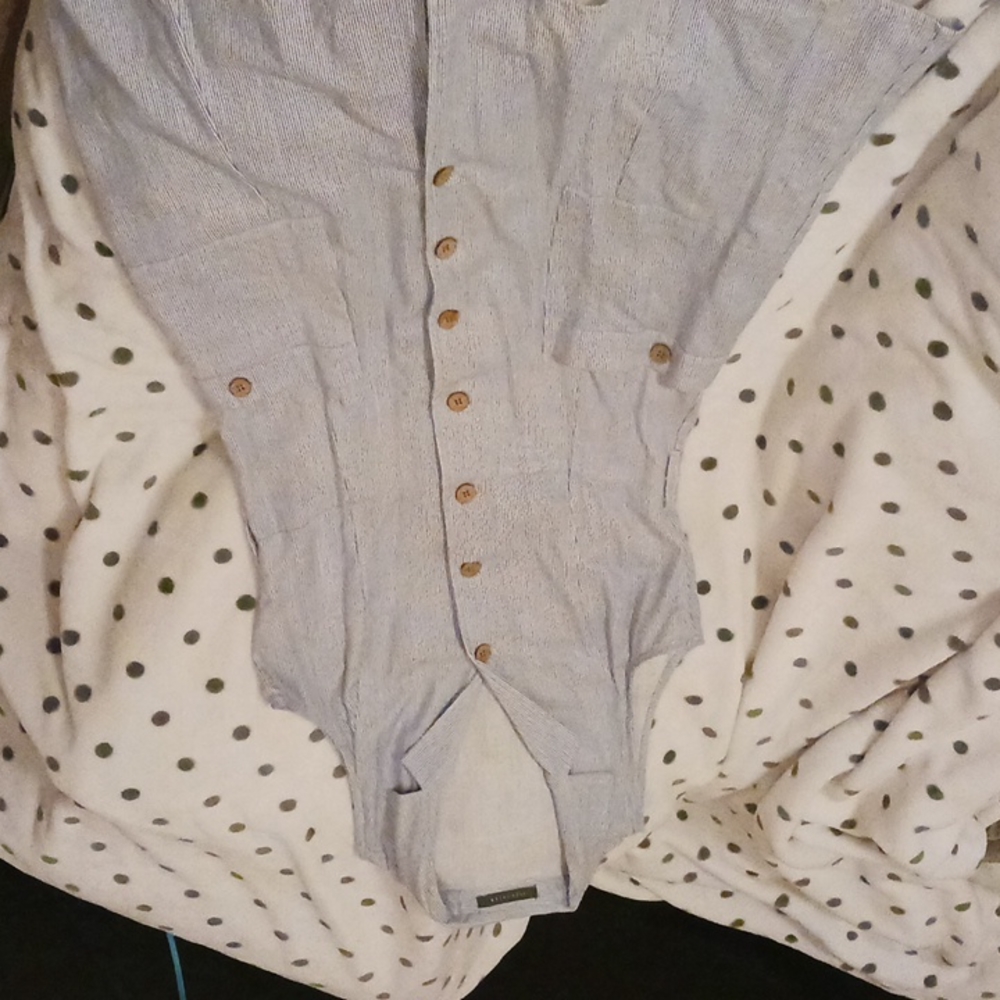 Pinstripe shirtdress with collar